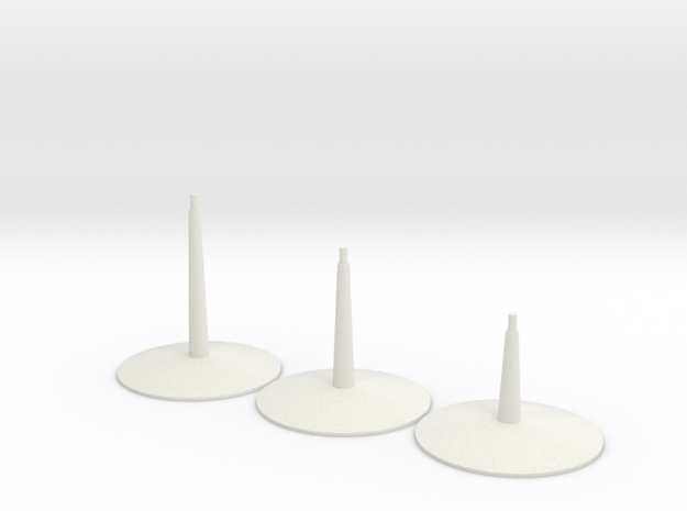 Medium Flying Stands (3) in White Natural Versatile Plastic