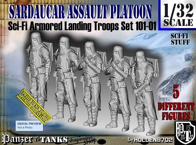 1/32 Sci-Fi Sardaucar Platoon Set 101-01 in Tan Fine Detail Plastic