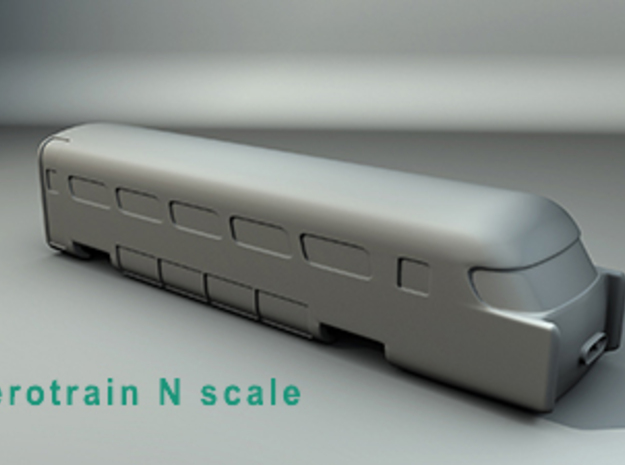 Aerotrain Wagon Tail Nscale in Clear Ultra Fine Detail Plastic