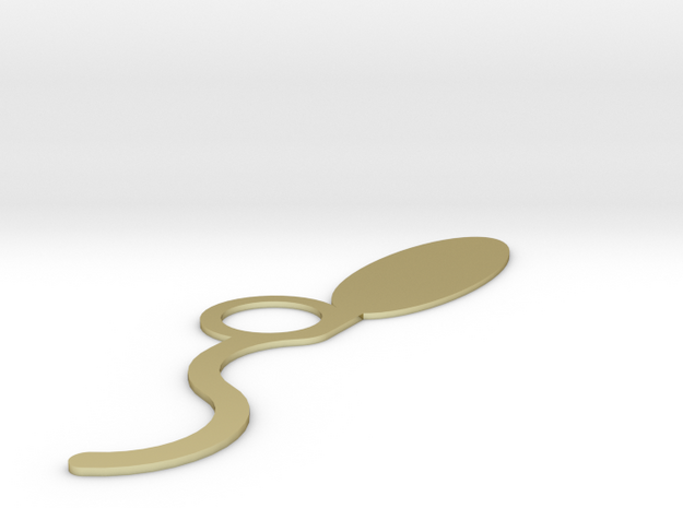 Sperm pendant -flat design in 18k Gold Plated Brass