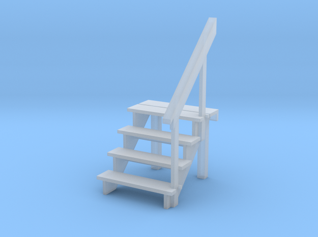 HO Scale 4 step stair & railing in Smoothest Fine Detail Plastic