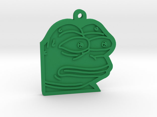 Pepe the Frog monkaS Meme Keychain in Green Processed Versatile Plastic