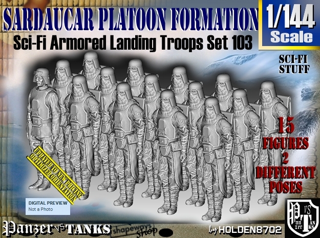 1/144 Sci-Fi Sardaucar Platoon Set 103 in Tan Fine Detail Plastic