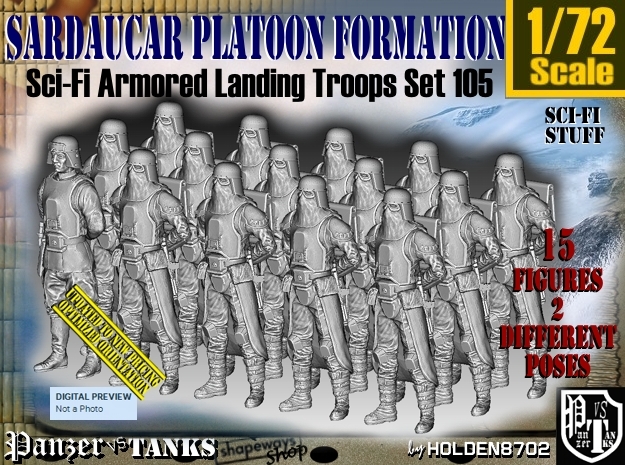 1/72 Sci-Fi Sardaucar Platoon Set 105 in Tan Fine Detail Plastic