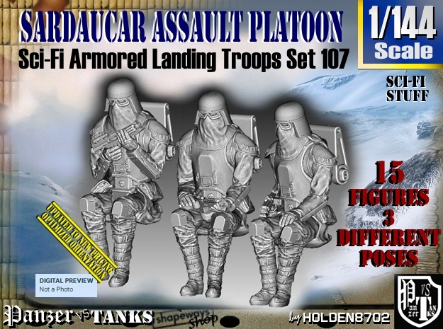 1/144 Sci-Fi Sardaucar Platoon Set 107 in Tan Fine Detail Plastic