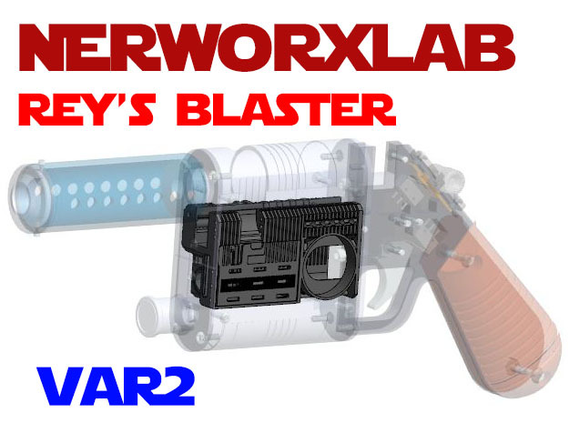 NerfworXlab Rey's blaster - Pistol Chassis V2 in White Natural Versatile Plastic