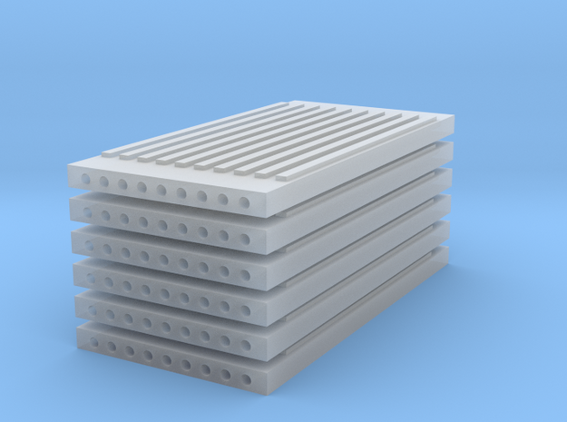 'N Scale' - (6) Precast Panel - Ribbed - 20'x10'x1 in Smooth Fine Detail Plastic