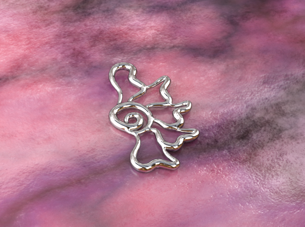 Flower ghost in Polished Silver