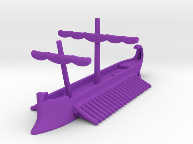 1/1200 Carthaginian Quadrireme Game Pieces in Purple Processed Versatile Plastic: Extra Small