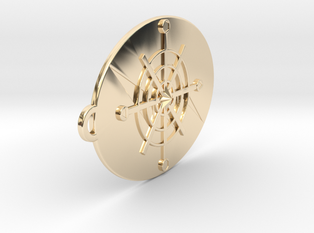Shaman Pendant 50mm in 14k Gold Plated Brass