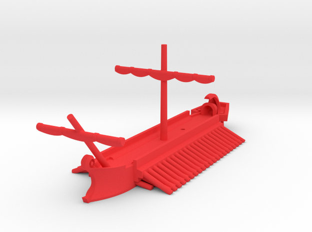 1/1200 Roman Base Quinquereme Game Pieces in Red Processed Versatile Plastic: Extra Small