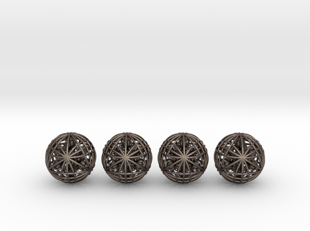 Four Awesomeness Juggling Balls (4x2.5") in Polished Bronzed Silver Steel
