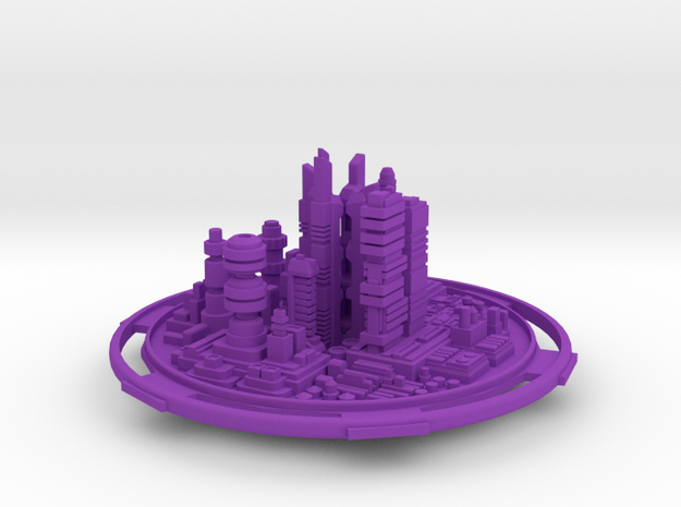 City in Purple Processed Versatile Plastic
