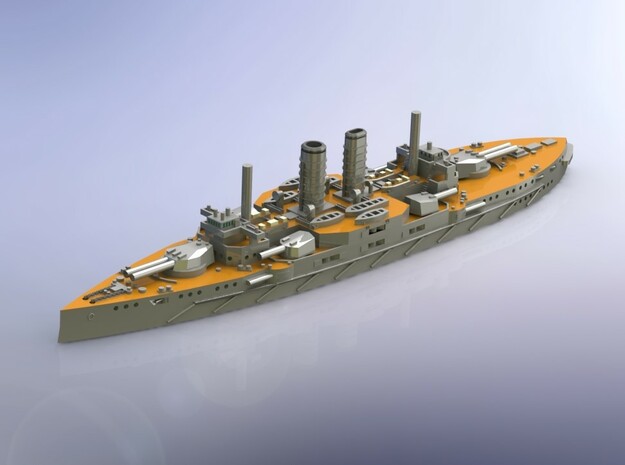 IJN Battleship Katori 1905 1/2400  in Clear Ultra Fine Detail Plastic