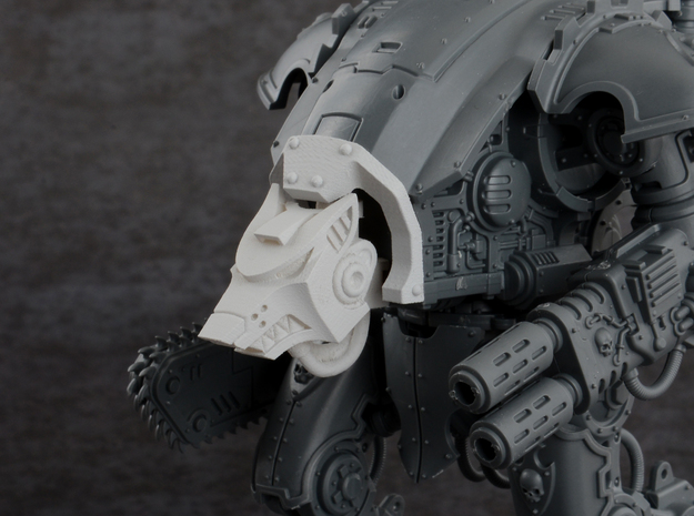Wolf Cowl for Imperial Knight Armiger Warglaive in Smoothest Fine Detail Plastic