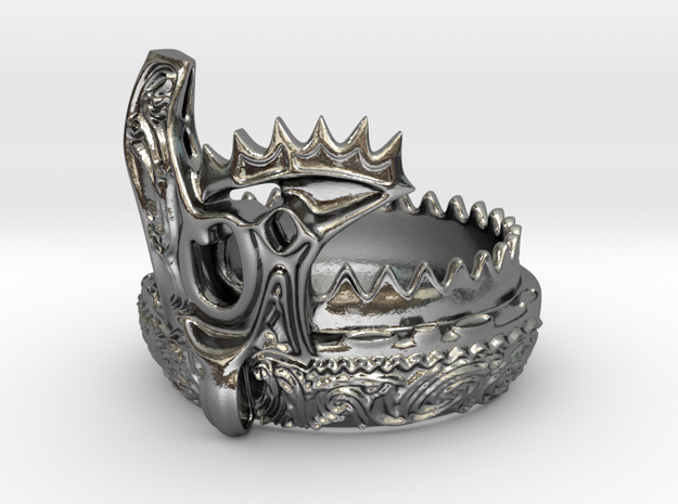Jomon style ring -Kaen(flame)- in Polished Silver