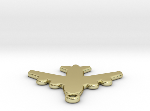 Flat Airplane Charm in 18k Gold Plated Brass