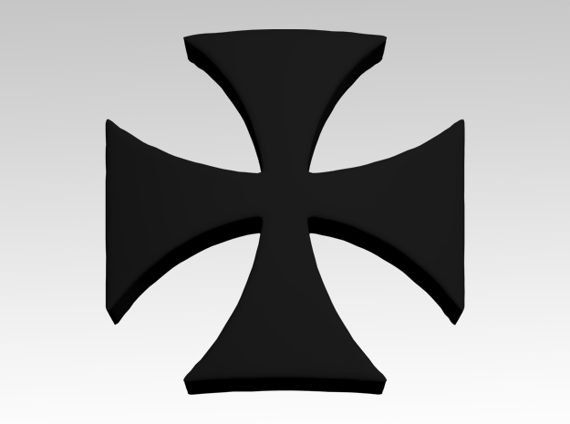 Templar Cross 1 Shoulder Icons x50 in Tan Fine Detail Plastic