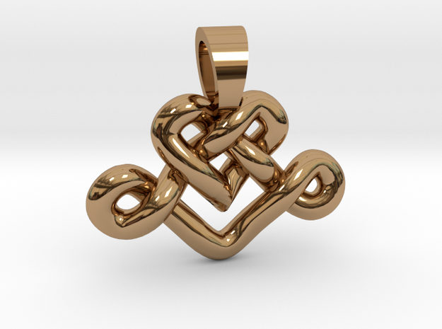 Heart knot [pendant] in Polished Brass
