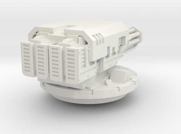 twin assault cannon turret 2/3rds size - pcc toys in White Natural Versatile Plastic