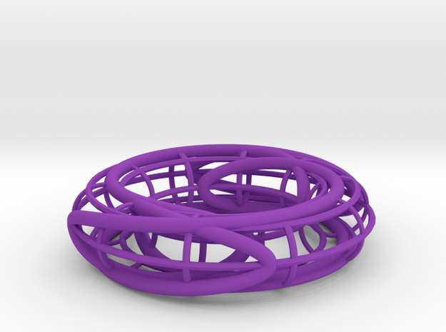 Prime Link 6^2_3 on a Torus in Purple Processed Versatile Plastic