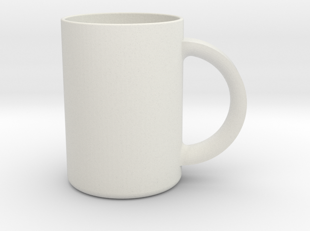 Mug / Cup Keychain in White Natural Versatile Plastic