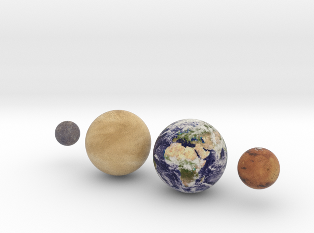 The 4 Rocky Worlds, 1:0.7 billion in Full Color Sandstone
