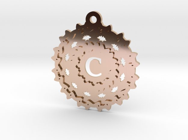 Magic Letter C Pendant in 14k Rose Gold Plated Brass