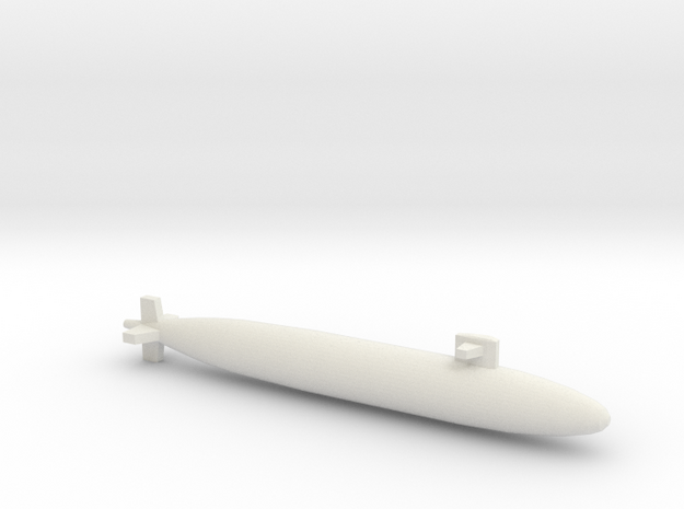 Permit-Class SSN, Full Hull, 1/1800 in White Natural Versatile Plastic