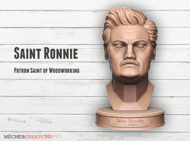 Saint Ronnie - Patron Saint of Woodworking in Natural Sandstone