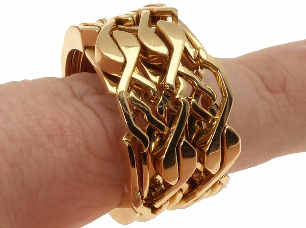 Ring Bracelet - metal in Polished Bronze (Interlocking Parts)