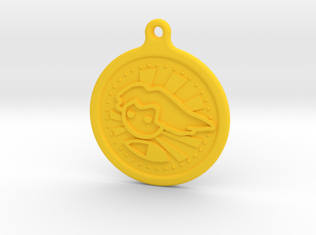 Pc Master Race V2 Keychain in Yellow Processed Versatile Plastic