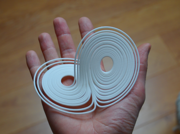 Lorentz attractor 100mm in White Natural Versatile Plastic