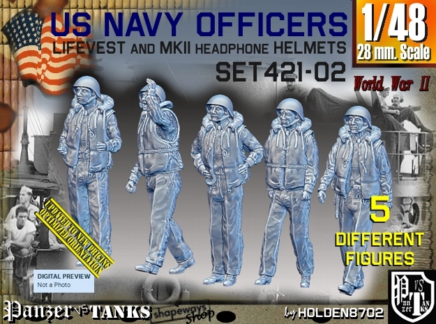 1/48 USN Officers Kapok Set421-02 in Tan Fine Detail Plastic