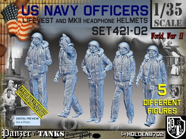 1/35 USN Officers Kapok Set421-02 in Tan Fine Detail Plastic