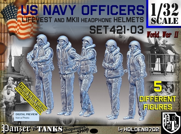 1/32 USN Officers Kapok Set421-03 in White Natural Versatile Plastic