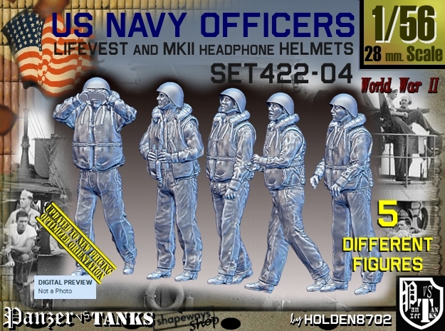 1/56 USN Officers Kapok Set422-04 in Tan Fine Detail Plastic