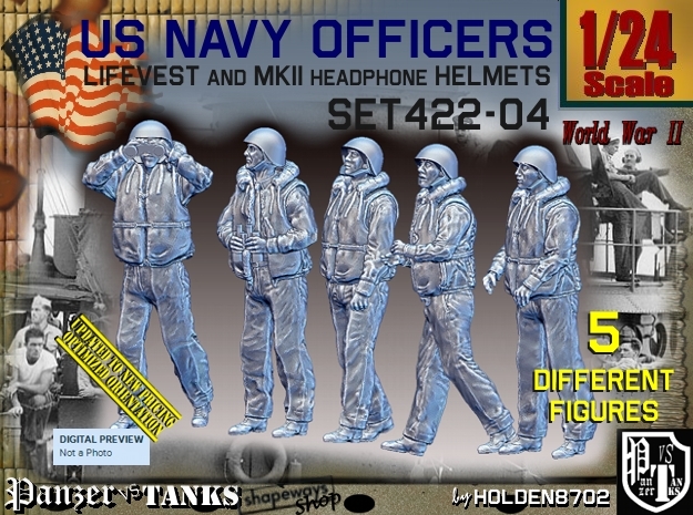1/24 USN Officers Kapok Set422-04 in White Natural Versatile Plastic