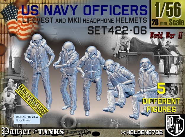 1/56 USN Officers Kapok Set422-06 in Tan Fine Detail Plastic