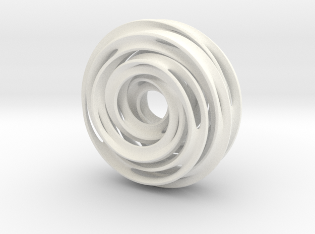 Cinquefoil Knot in White Processed Versatile Plastic