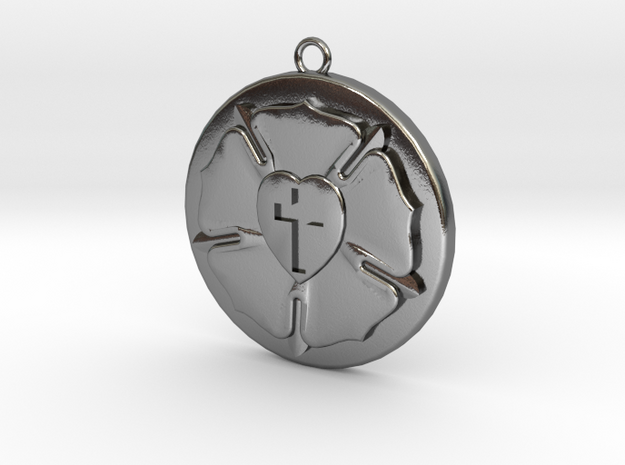 Luther Rose Charm in Polished Silver