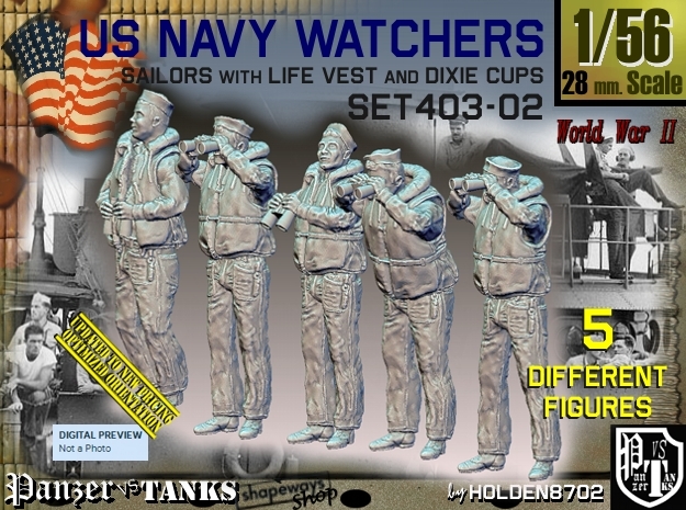 1/56 USN Watchers Set403-02 in Tan Fine Detail Plastic