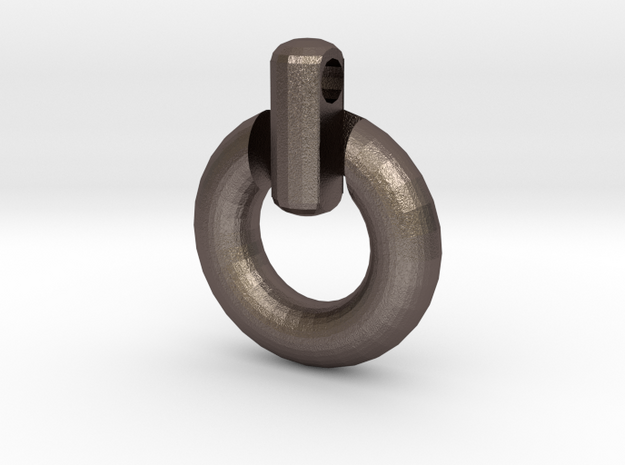 Power Symbol Penant in Polished Bronzed Silver Steel