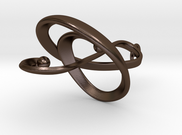 3D Treble Clef Pendant in Polished Steel in Polished Bronze Steel