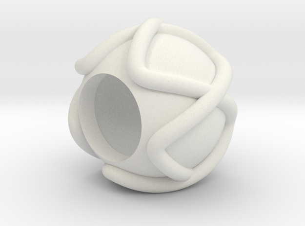 Pentafoil Knot Keychain/Lanyard Bead in White Natural Versatile Plastic