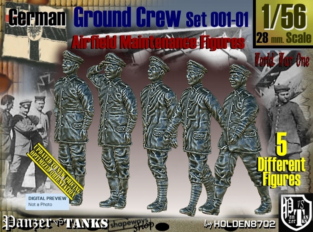 1/56 German Ground Crew SET001-01 in Tan Fine Detail Plastic