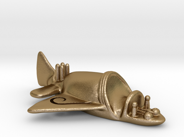 Flying Fish Quimbaya Airplane 50mm in Polished Gold Steel