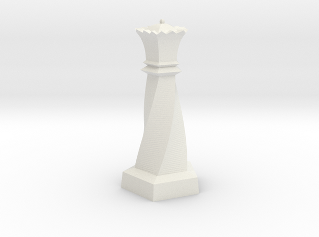 Geometric Chess Set Queen in White Premium Versatile Plastic