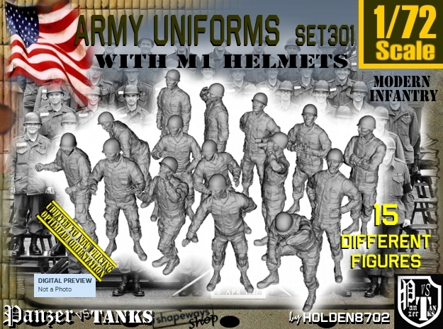 1/72 Modern Uniforms M1 Helmets Set301 in Tan Fine Detail Plastic