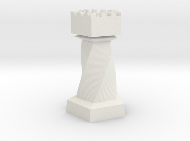 Geometric Chess Set Rook in White Premium Versatile Plastic